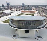 FTS 361x-5 LED L-864 red obstruction light on top of the Westin Nashville Tennessee